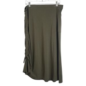 Toad & Co Horny Toad Muse Cinch Midi Skirt Olive Green Size Large Sustainable